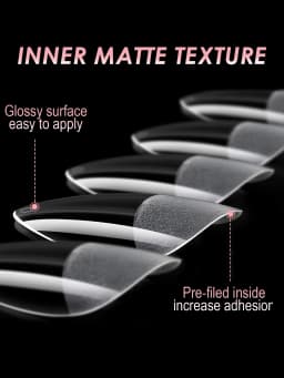 100/320/600Pcs Short Almond Nail Tips Soft Gel Nail Tips Full Cover False Nail Tips For Acrylic Nails Salon Home Press On Nails
