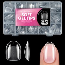 100/320/600Pcs Short Almond Nail Tips Soft Gel Nail Tips Full Cover False Nail Tips For Acrylic Nails Salon Home Press On Nails