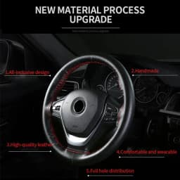 Genuine Leather Steering Wheel Cover For Car Braiding Steering Wheel Protector Covers Anti Scratch Steering Accessories