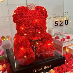 2026 Artificial Flower Eternal Rose Teddy Bear for 520 Mom Mother's Day Birthday Valentine's Day Anniversary Gifts & Decorations
