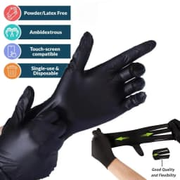20/50/100PCS Disposable Black Nitrile Gloves for Household Use Latex Free Powder Free Cleaning Gloves Tattoo Hairdressing Tools