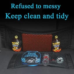 Car Storage Net Stretchable Mesh Pocket Net Magic Elastic Sticker Universal Rear Mesh Trunk Seat Bag Pocket Cage Auto Organizer