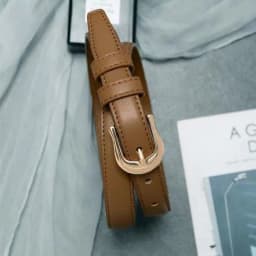 Belt Summer Brown Belt with Fine Matching Western Pants Simple and Versatile Belt 2024 New Fashion Decoration