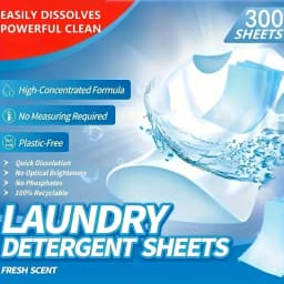 50Pcs Plastic-Free Laundry Detergent Tablets, Hypoallergenic Liquid-Free Laundry Tablets - Powerful Decontamination and Biodegradable Cleaning Strips! for Commercial/Laundry Room, Home Dormitory, Travel, Camping Style and Hand Washing, No Waste, Fresh Fragrance