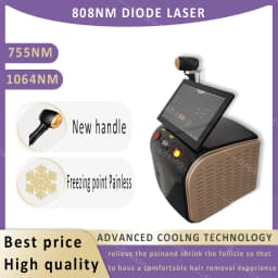 Professional Laser Epilator Ice Titanium Permanent Hair Removal 3 Wavelengths Diode Laser Remove Hair Machine for Salon