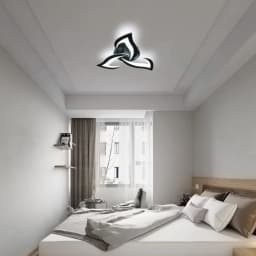 36W Creative Flower Shape Ceiling Lamp,Modern LED Ceiling Light,Black Acrylic Ceiling Light,52 cm Cool White Light 6500K