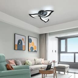 36W Creative Flower Shape Ceiling Lamp,Modern LED Ceiling Light,Black Acrylic Ceiling Light,52 cm Cool White Light 6500K