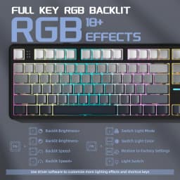ATTACK SHARK X87 Wireless Mechanical Keyboard, Tri Mode-BT/2.4G/Wired, Hot-swappable Linear Switch, Side-printed PBT Keycap, RGB