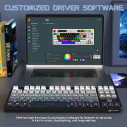 ATTACK SHARK X87 Wireless Mechanical Keyboard, Tri Mode-BT/2.4G/Wired, Hot-swappable Linear Switch, Side-printed PBT Keycap, RGB