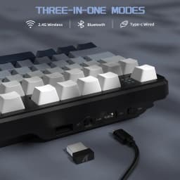 ATTACK SHARK X87 Wireless Mechanical Keyboard, Tri Mode-BT/2.4G/Wired, Hot-swappable Linear Switch, Side-printed PBT Keycap, RGB