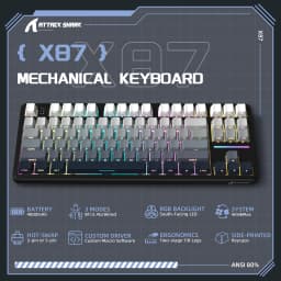 ATTACK SHARK X87 Wireless Mechanical Keyboard, Tri Mode-BT/2.4G/Wired, Hot-swappable Linear Switch, Side-printed PBT Keycap, RGB