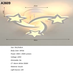 LED Ceiling Lamp, Modern 40 W 4500 LM, White Acrylic Ceiling Light for Living Room, Bedroom, Kitchen Cool White Light 6500 K [En