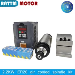 【EU】 2.2KW ER20 CNC Router Milling Kit Air cooled Cooling spindle motor With HY frequency converter vfd inverter