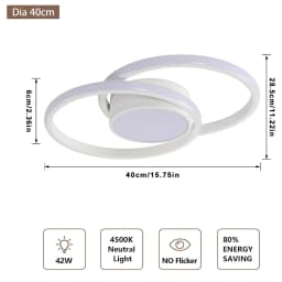 Neutral White 4500K LED Ceiling Light Modern Ceiling Lamp White Round LED for Kitchen Dining Room Bedroom Hallway Room