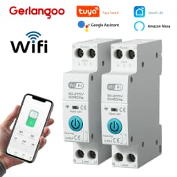 Tuya WiFi Smart Circuit Breaker MCB 1P+N 63A Timer Power Energy kWh Voltage Current Meter Protector Voice Remote Control Switch