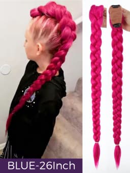 32inch Braided Purple Hair Ponytail with Tinsel Hair Wig Super Extensions Shiny Tinsel Hair for Kids Christmas Cosplay Rumi Hair