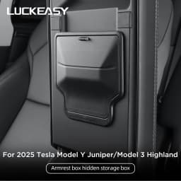 LUCKEASY for Tesla Model 3 Highland/Model Y Juniper 2025 2026 Car Armrest Box Hidden Storage Box Center Console Storage Case