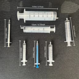14/10pcs Syringe Set with Blunt Needles, Various Size1ml,3ml,5ml,10ml,20ml,60ml,Plastic, for Refilling, Measuring, Scientif