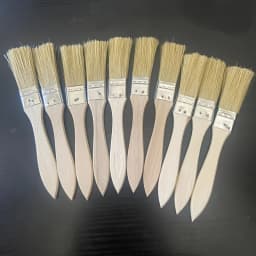 10 Pig Mane Brushes, Suitable for Art, Handicrafts, Plastering, Painting, Glue Application, Wooden Handles