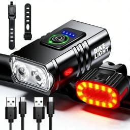 USB Rechargeable Bicycle Lights Bike Safety Warning Lamp Outdoor Waterproof Cycling Flashlight For Mountain And Road Bikes