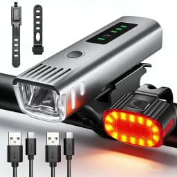 USB Rechargeable Bicycle Lights Bike Safety Warning Lamp Outdoor Waterproof Cycling Flashlight For Mountain And Road Bikes