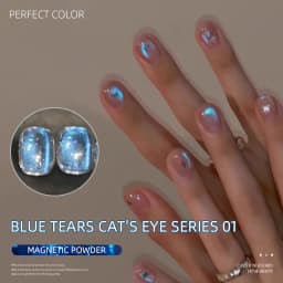PERFECT COLOR Blue Tears Cat Eye Magnetic Gel Polish, 3g, UV LED Cure, Soak Off Gel Nail Polish, Blue Shimmer Effect