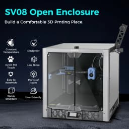 Sovol Metal and Tempered Glass Open Enclosure with Drag Chain and Filter Fan for Sovol SV08