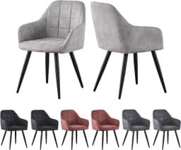 mcc direct 2x Faux Matte Suede Leather Dining Chairs Accent Chairs home & restaurants Adrian