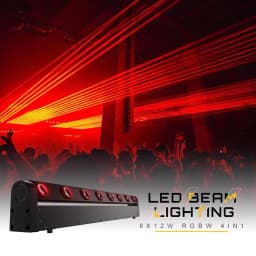 SHEHDS 8x12W RGBW Multicolor LED Bar Beam Moving Head Light With Flight Case Fast Shipping For DJ's Sets Venue Strong Daylight