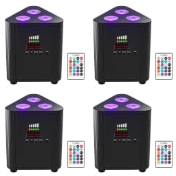 U'King 4PCS 4in1 RGBW LED Battery Par Light 3x4W Triangle Wash Wall Light DMX512 Wireless Effect Light for Concert Disco Party