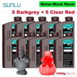 SUNLU 10KG Water Washable / Water Washable ABS Resin 1000G/Bottle 405nm Rapid UV-Curing Photopolymer Resin For LCD 3D Print
