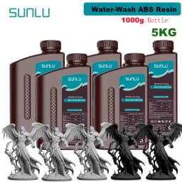 SUNLU 5KG Water Washable ABS Resin 1000G/Bottle 405nm Rapid UV-Curing Photopolymer Resin For LCD 3D Print