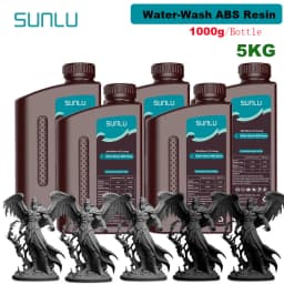 SUNLU 5KG Water Washable ABS Resin 1000G/Bottle 405nm Rapid UV-Curing Photopolymer Resin For LCD 3D Print