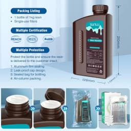 SUNLU 5KG Water Washable ABS Resin 1000G/Bottle 405nm Rapid UV-Curing Photopolymer Resin For LCD 3D Print