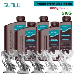 SUNLU 5KG Water Washable ABS Resin 1000G/Bottle 405nm Rapid UV-Curing Photopolymer Resin For LCD 3D Print