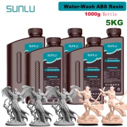 SUNLU 5KG Water Washable ABS Resin 1000G/Bottle 405nm Rapid UV-Curing Photopolymer Resin For LCD 3D Print