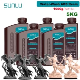 SUNLU 5KG Water Washable ABS Resin 1000G/Bottle 405nm Rapid UV-Curing Photopolymer Resin For LCD 3D Print