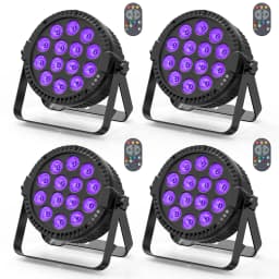 4Pcs 4 in 1 RGBW 14 LEDs 80W Par Light DMX512 Master-Slave Sound Activated with Remote Control DJ Party Stage Effect Lighting