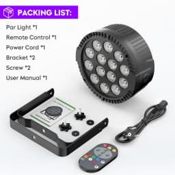 4Pcs 4 in 1 RGBW 14 LEDs 80W Par Light DMX512 Master-Slave Sound Activated with Remote Control DJ Party Stage Effect Lighting