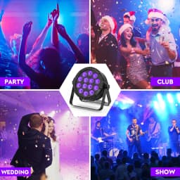 4Pcs 4 in 1 RGBW 14 LEDs 80W Par Light DMX512 Master-Slave Sound Activated with Remote Control DJ Party Stage Effect Lighting