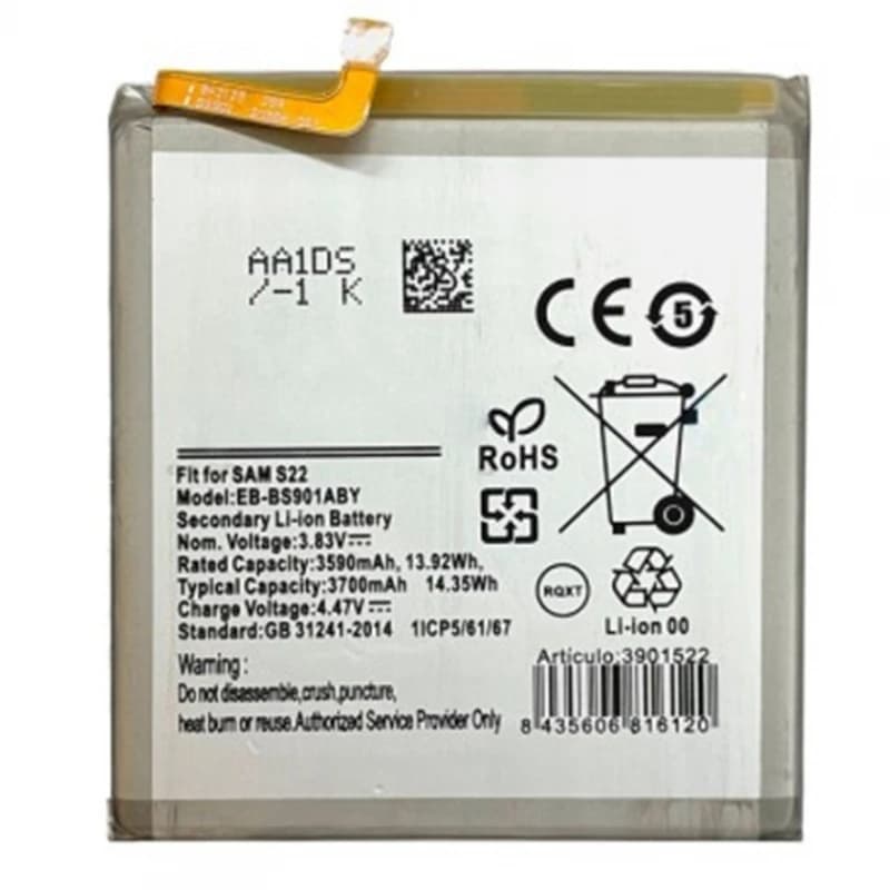 Internal Battery Eb-Bs901Aby Compatible for Samsung Galaxy S22 3700Mah Sm-S901B # Samsung Galaxy S22 (Sm-S901B, Sm-S901B/Ds)
