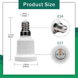 2pcs E14 to E27 Lamp Socket Adapter Socket Converter Holder Small Screw to Large Screw Convertor Lamp Base Adaptor Base Adaptor