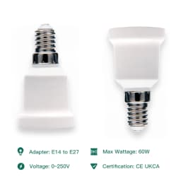 2pcs E14 to E27 Lamp Socket Adapter Socket Converter Holder Small Screw to Large Screw Convertor Lamp Base Adaptor Base Adaptor