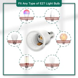 2pcs E14 to E27 Lamp Socket Adapter Socket Converter Holder Small Screw to Large Screw Convertor Lamp Base Adaptor Base Adaptor