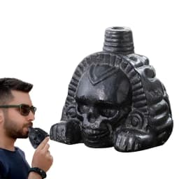 Authentic Aztec Whistle Loud Spookys Aztec Scary Death Whistle Realistic Human Screaming Aztec Ghost War Whistle Skull Head Toy