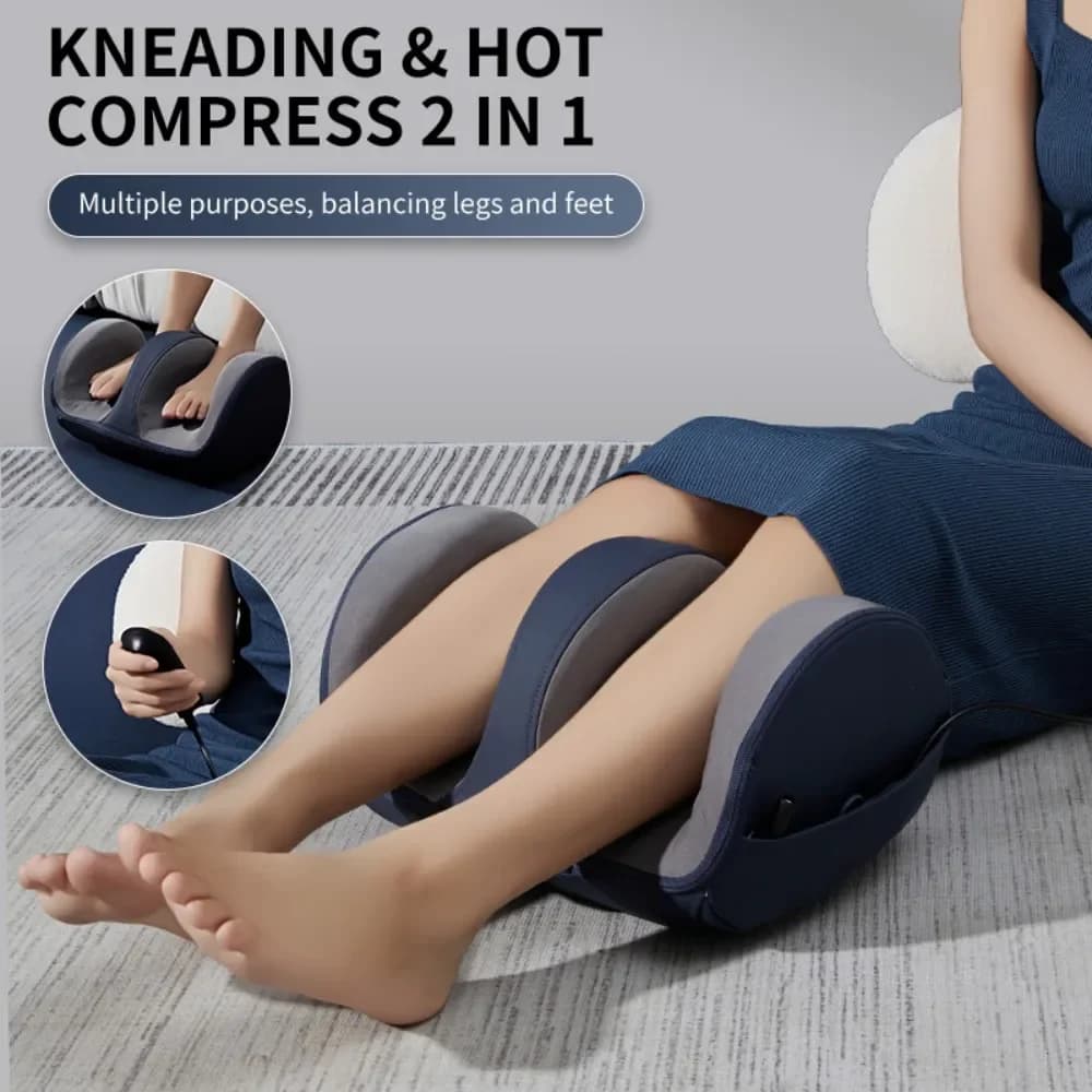 Electric Foot Massager Hot Compression Shiatsu Heated Instrument Relaxation Fatigue Massage Machine Calf Pain Relieve Health