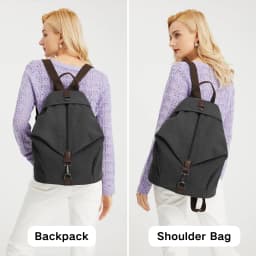 Kono Women's Anti-Theft Backpack - Vintage Canvas Rucksack, Large Capacity Daypack for Work/School/Travel
