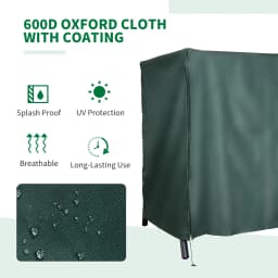 Outsunny 3 Seater 600D Oxford Patio Swing Chair Cover Outdoor Garden Furniture Rain Protection Protector Waterproof Anti-UV