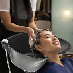 Portable Shampoo Basin with 2-Buckets Mobile Hair Wash Basin Height Adjustable For Salon Spa
