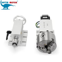 【EU】4th Rotary axis Gapless Harmonic Reducer Gearbox 3 jaw K11-100mm 50:1 100:1 Dividing Head&Tailstock for CNC ROUTER MACHINE
